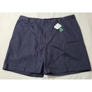 NWT LL Bean Comfort Waist Chino Shorts Mens Sz 44W Navy Wrinkle Free Classic Fit